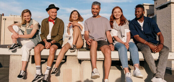 six people having fun under the sun 