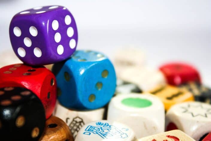 different colored dice