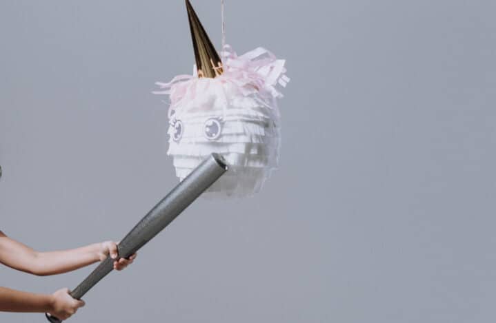 baseball bat hitting unicorn pinata