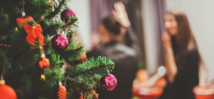selective focus photography of Christmas tree