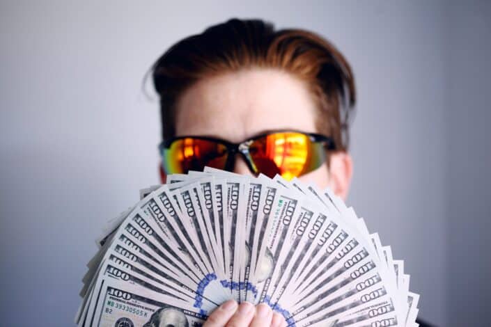 person American one hundred dollar bills