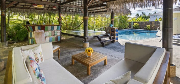 a cozy and relaxing pool place