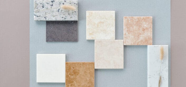 Different types and colors of marbles