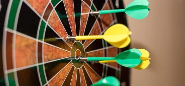 Magnetic Darts on Dartboard
