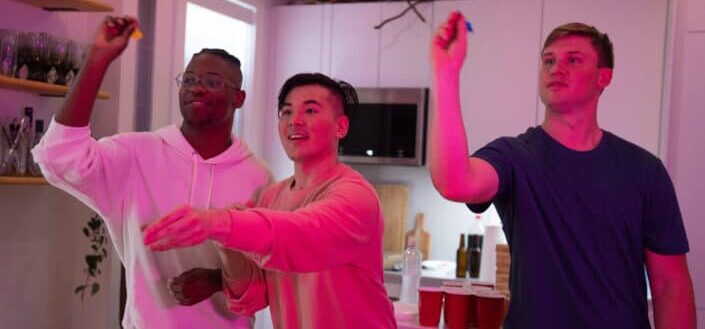 Friends Playing Darts