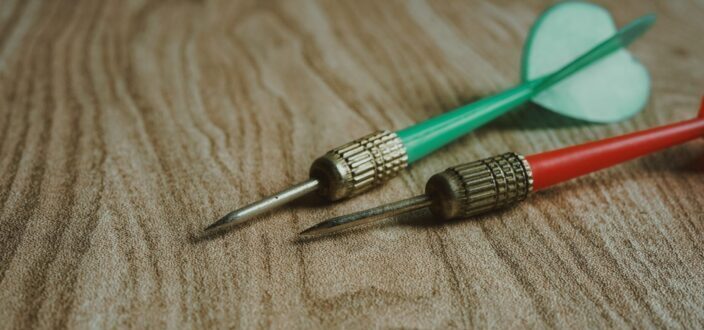  Green and Red Darts Pins 