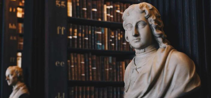 Bust in a Library