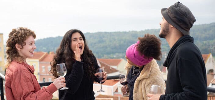 Group of Friends Having a Party Outside