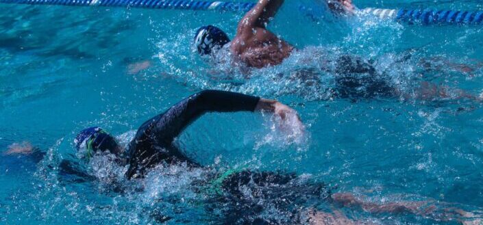 Swimmers in the pool